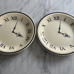 It's Tea Time!  Vintage Set of 2 Arthur Wood Roman Numeral Clock Face Plates